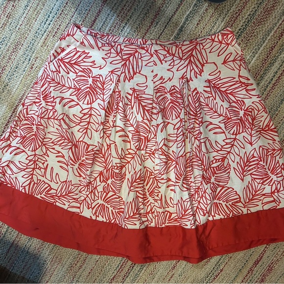 Lane Bryant Dresses & Skirts - Lane Bryant Red and White Pleated Skater Mini Skirt